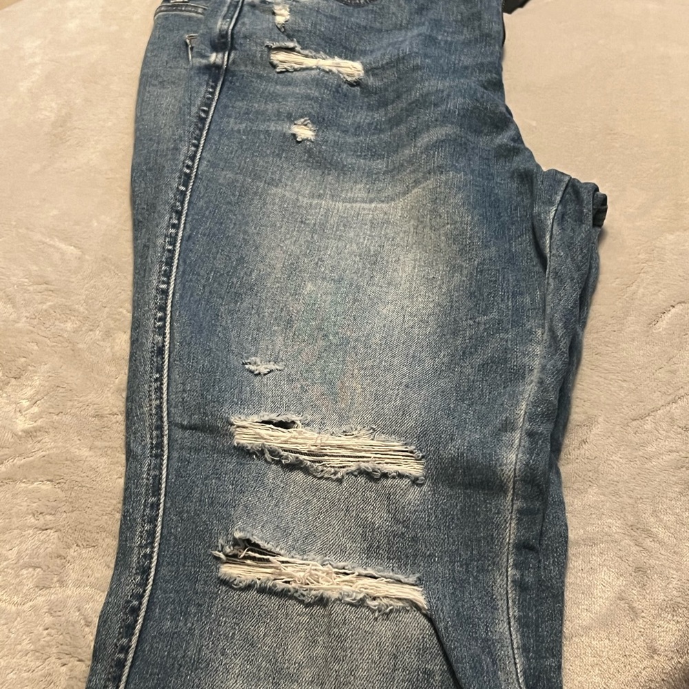 Flying Monkey Women's Distressed Blue Boot Cut Jeans
